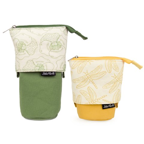EXTENDABLE PENCIL CASE FLOWERS AND DRAGONFLIES HF