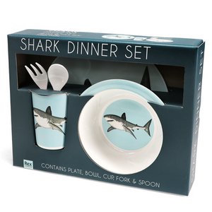 Melamine -diner voor kinderen (5 stuks) - haaien