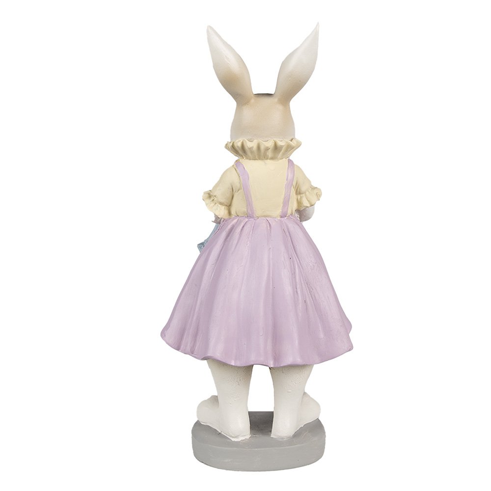 Hasenstatue 12x10x27 cm Braun Lila Polyresin Osterdekoration