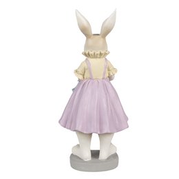 Hasenstatue 12x10x27 cm Braun Lila Polyresin Osterdekoration