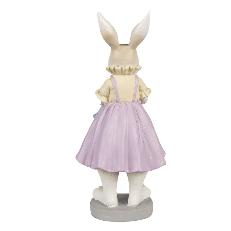 Hasenstatue 12x10x27 cm Braun Lila Polyresin Osterdekoration