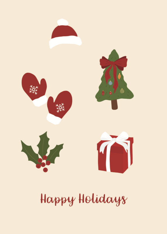 Postkaart Happy Holidays