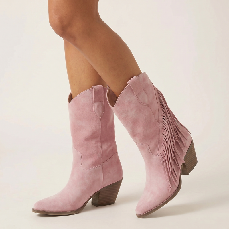 Bottines texanes Dakota roses