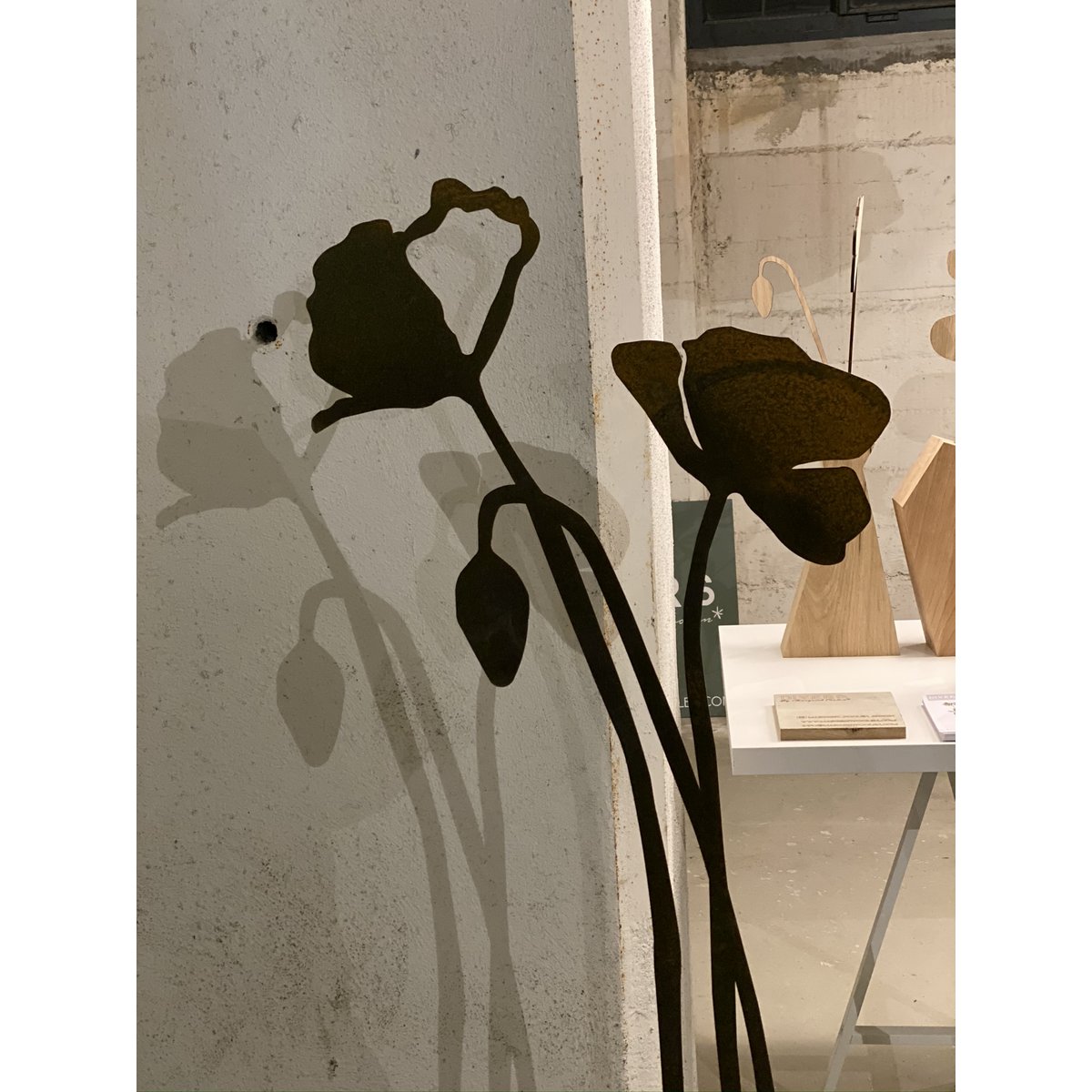 Poppy with flower bud | corten stem