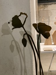 Coquelicot avec bouton floral | tige de corten