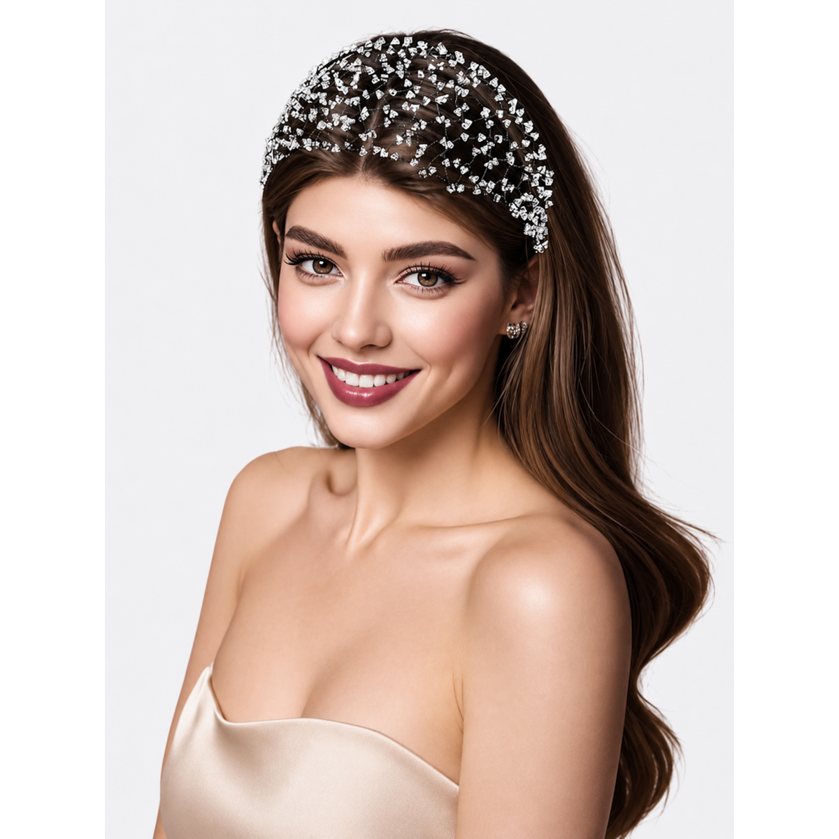 Luxe Knitted Crystal Hairnet