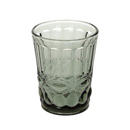 Set of 6 vintage-style gray tumblers, each measuring 23 cl. The tumblers feature a textured, ribbed design for a classic, elegant look.