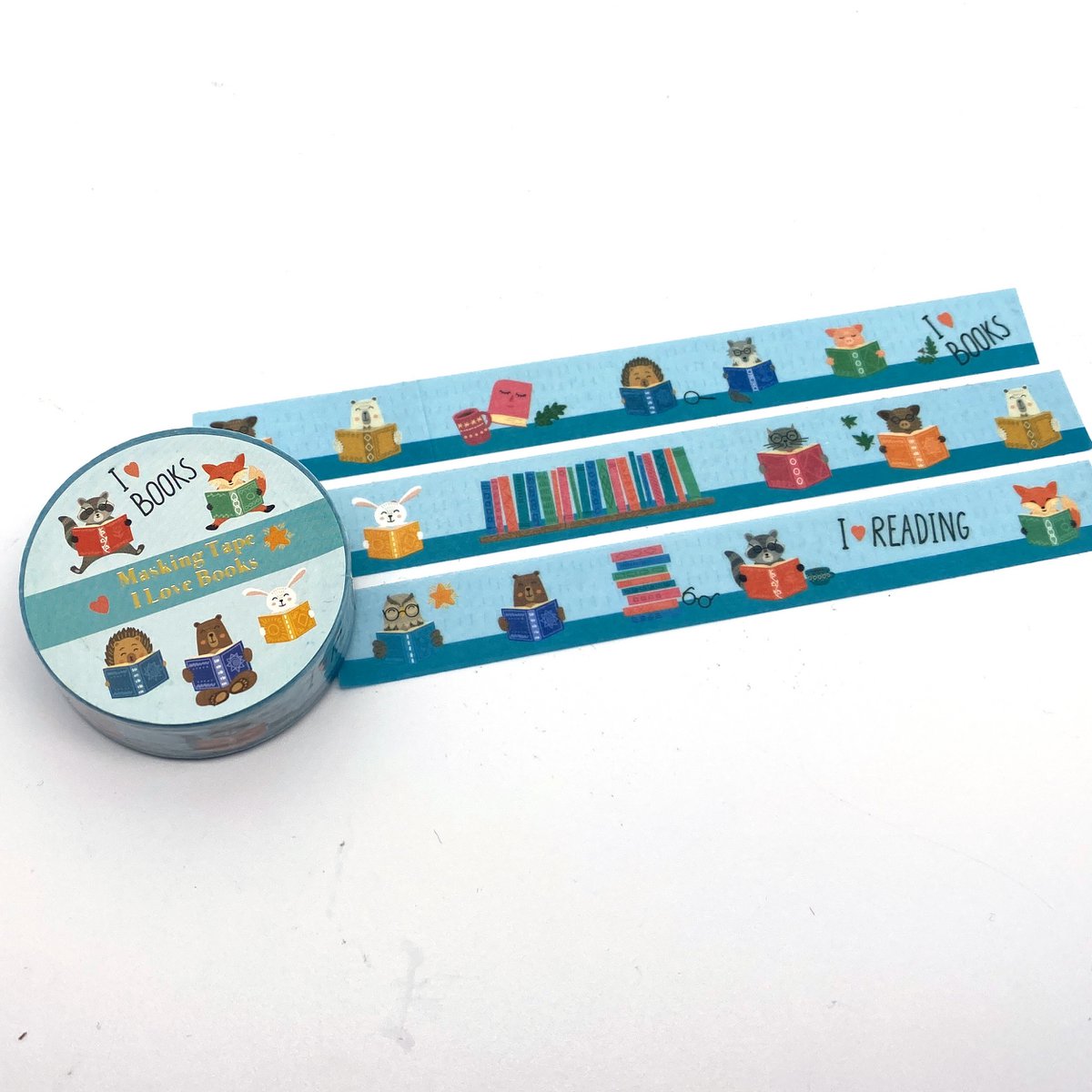 Washi Tape "I Love Books" - Reading animals for creative book lovers