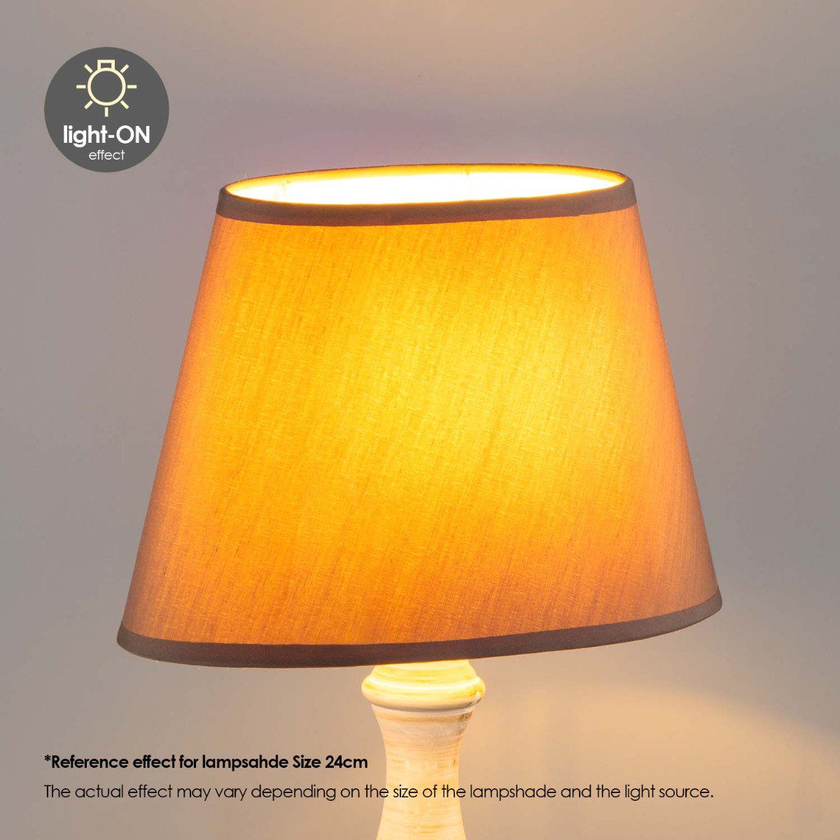 Home Sweet Home Lampshade Largo oval taupe - W:24xD:14xH:16cm