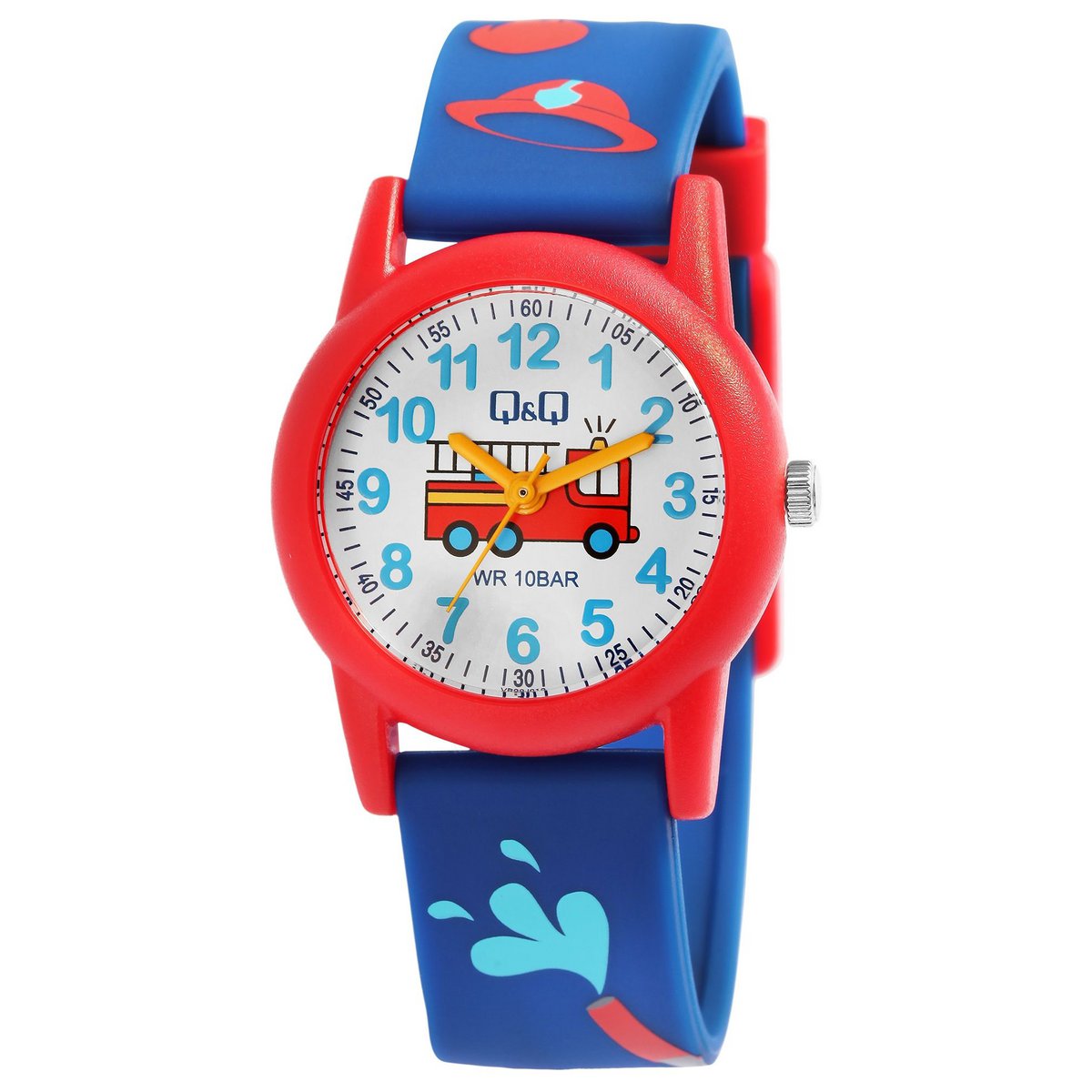 Montre pour enfants Q&Q "Fire Department", bracelet en résine, 10 ATM