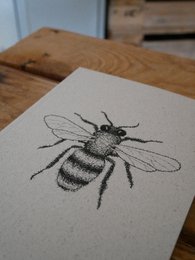 Graspapier Notizbuch Biene