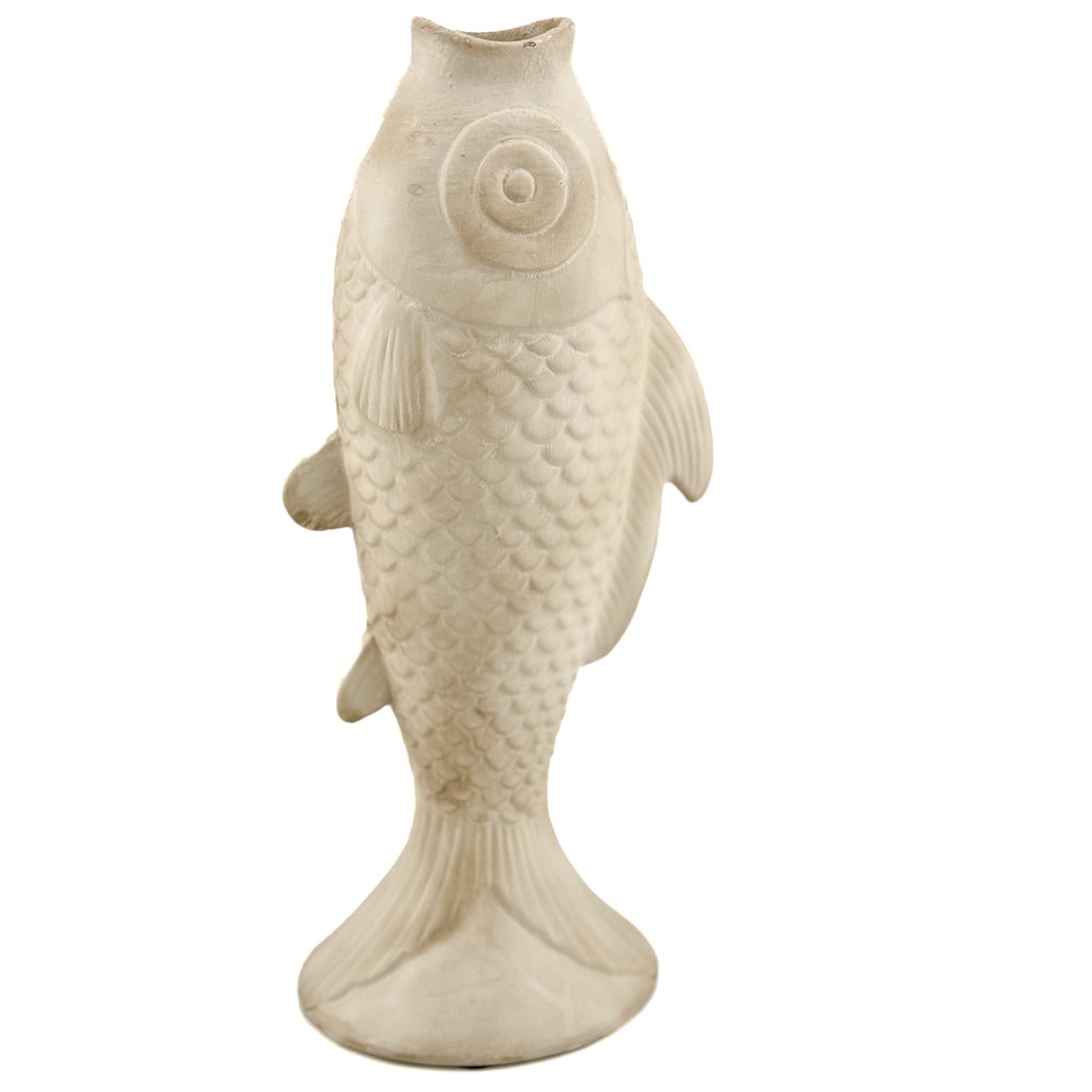 Ceramic vase fish beige