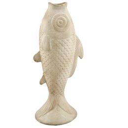 Ceramic vase fish beige