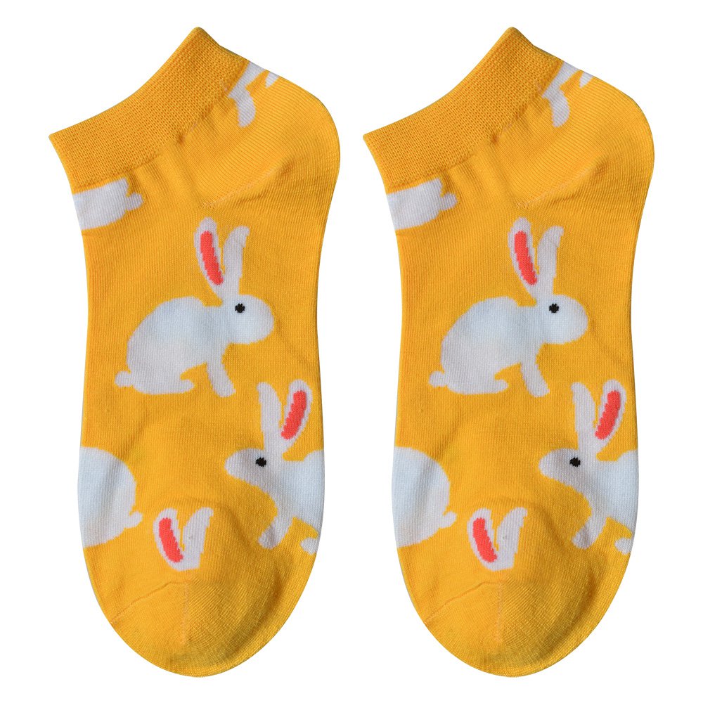 Lustige Socken eine Größe gelber Polyester Kaninchen