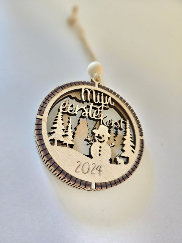 Pendentif en bois mon premier Noël 2024