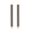 LED Stabkerzen Set 2-er Set, aus Wachs taupe (B/H/T) 2x24x2cm mit Off/Timer Batteriebetrieb 2xAAA nicht enthalten