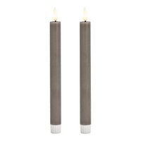 LED stab plugs set 2-er set, from wax taupe (b/h/t) 2x24x2cm with off/timer battery operation 2xAAA not included