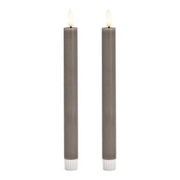 LED stab plugs set 2-er set, from wax taupe (b/h/t) 2x24x2cm with off/timer battery operation 2xAAA not included