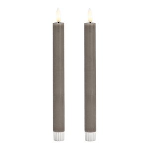 LED stab plugs set 2-er set, from wax taupe (b/h/t) 2x24x2cm with off/timer battery operation 2xAAA not included
