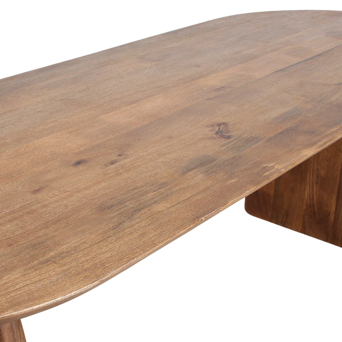 Bullnose mango wood dining table brown - open base
