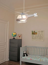 GRAY HELICOPTER CHILDREN'S HANGING LAMP
