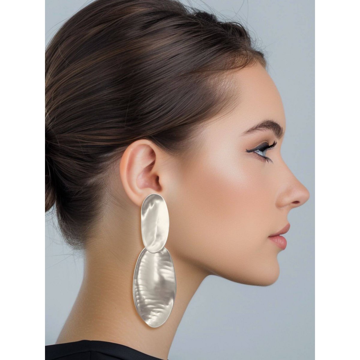 Boucles d'oreilles tendance Meia argentées