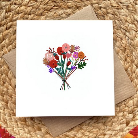 Card Bouquet with Rosehips