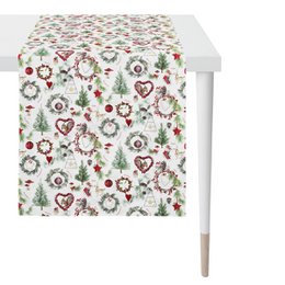 9528 loper wit / groen / rood - 48X140