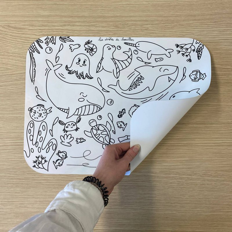 Ocean colorable placemat