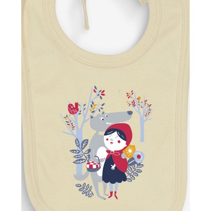 Bavoir naturel Chaperon Rouge 100% coton bio certifié OEKO-TEX