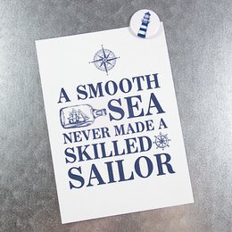 Ansichtkaart Een gladde zee