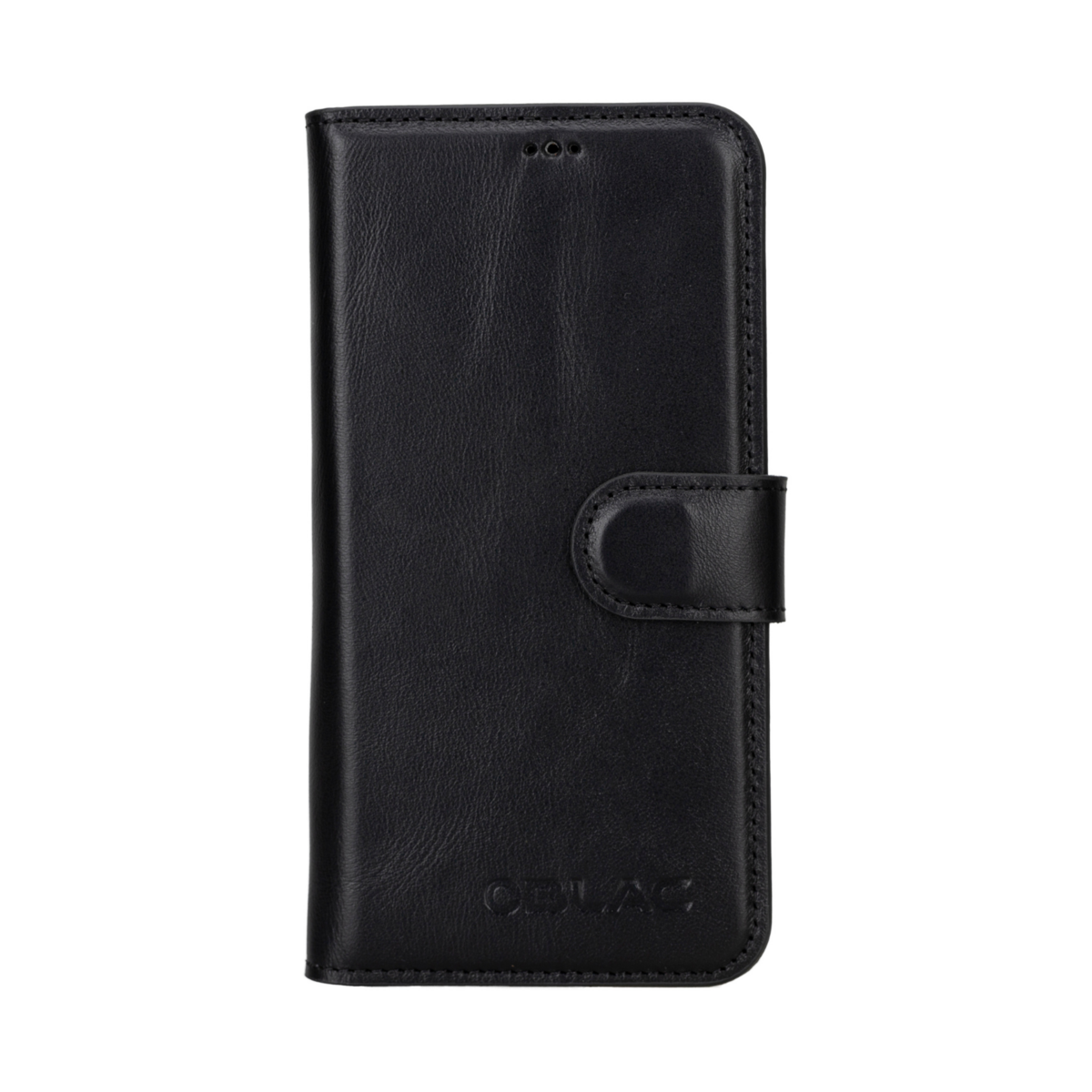 iPhone 14 Buchkoffer - schwarzes Leder