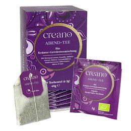 Organiczna herbata Creano w torebkach na wieczorną herbatę, opakowanie 20 sztuk