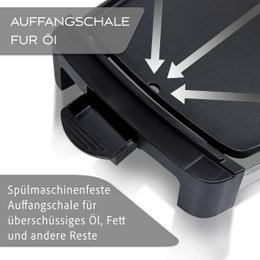 LIFETIME electric grill with TÜV & GS 2200 watts - electric grill 4-8 people | Portable XXL indoor grill | Tepaniaky table grill electric grill for balcony