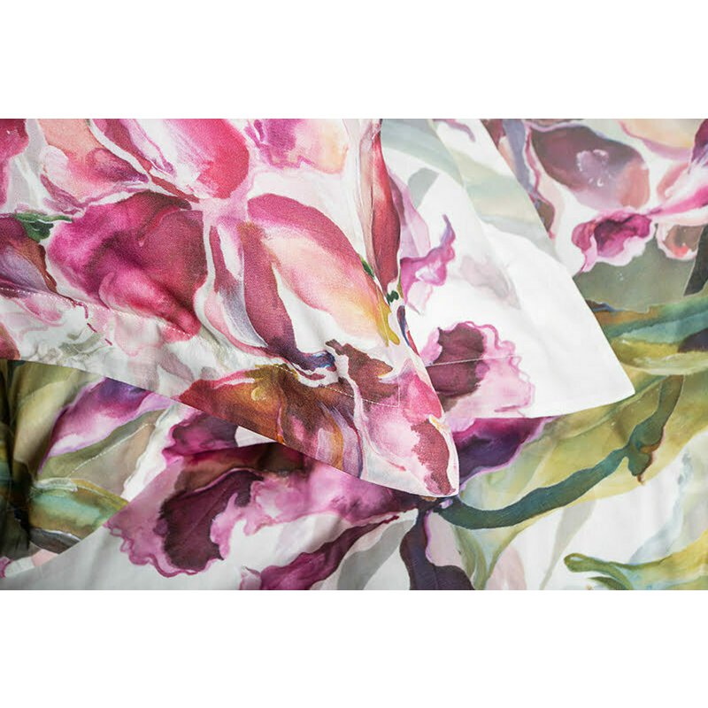 Satijnen beddengoedset Orchids Modern