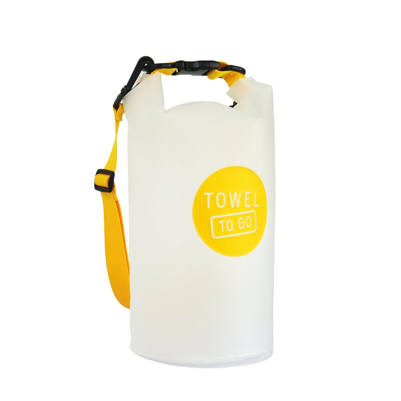 TOWEL TO GO Roll N Go Dry Bag 5L | Wasserdichte transparente Strand-Pool-Surftasche | Gelb