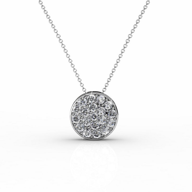 Round Pendants - Silver and Crystal