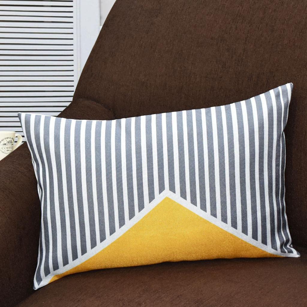 Kissenbezug | Rechteckiges Jute-Gelb-Set mit 2 Stück | 30x46cm