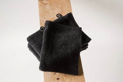 Bath Deco Washcloth - Soft & Organic Cotton - Wood Black