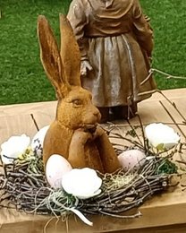 Denkender Hase aus Gusseisen, 9x8x20cm, 1kg
