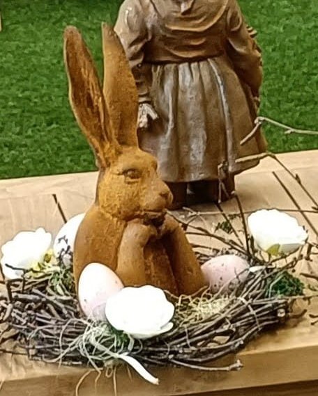 Denkender Hase aus Gusseisen, 9x8x20cm, 1kg