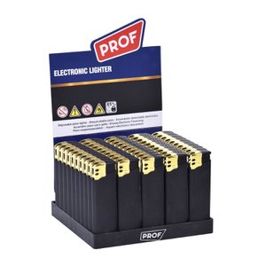 PROF Briquet Noir GUMMI GOLDKAPPE
