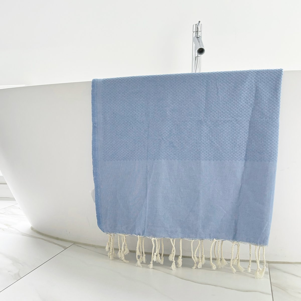 Hamamdoek Fouta Wafel - Bleu de Provence - 100x200cm