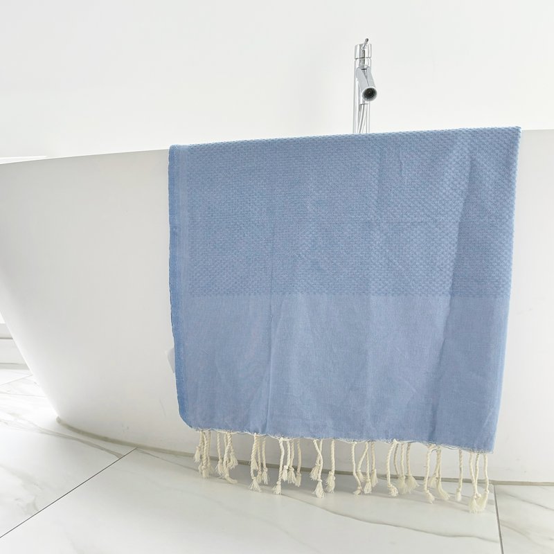 Telo Hammam Fouta Waffle - Bleu de Provence - 100x200cm