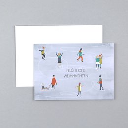 Weihnachtskarte Schlittschuh Ivan