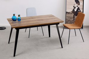 AUSZIEHBARER ESSTISCH AUS NUSSBAUM/SCHWARZ. OK1291 (8472)