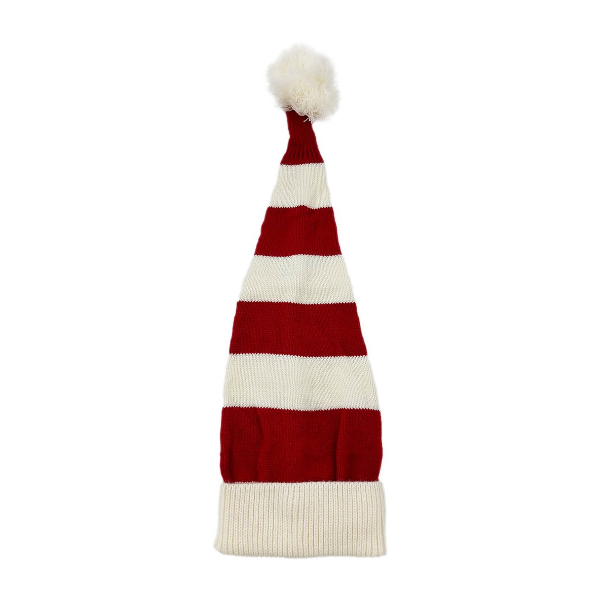 Santa hat - Red/white striped flat knit