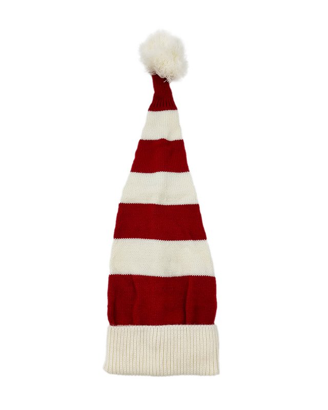 Santa hat - Red/white striped flat knit
