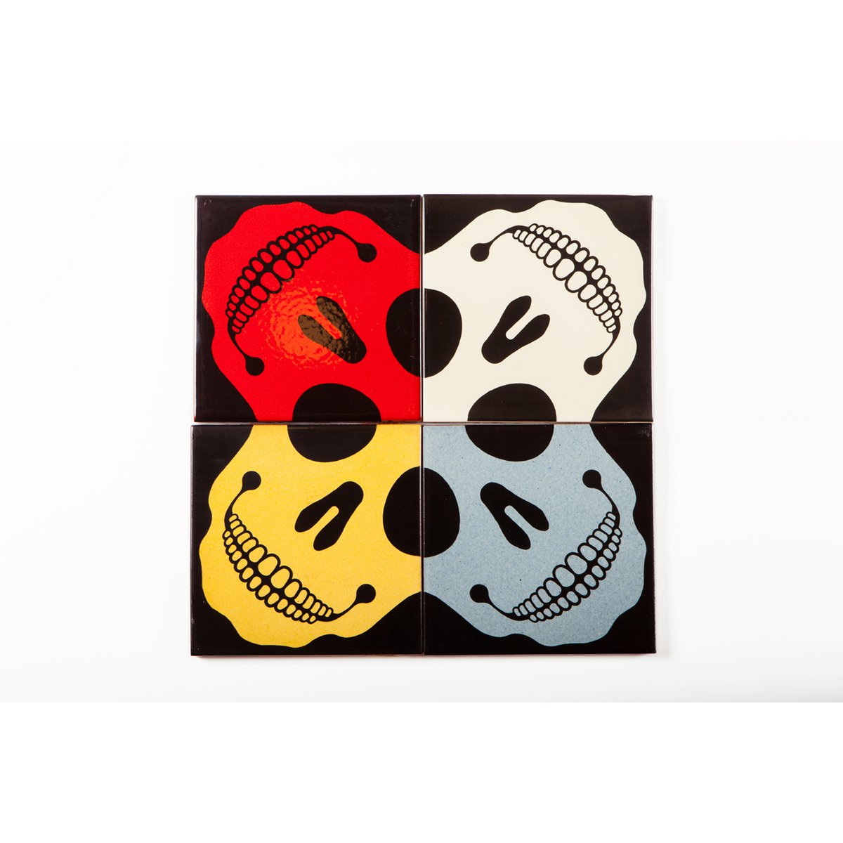 Self-adhesive Mural 4 tiles, Skull Colors