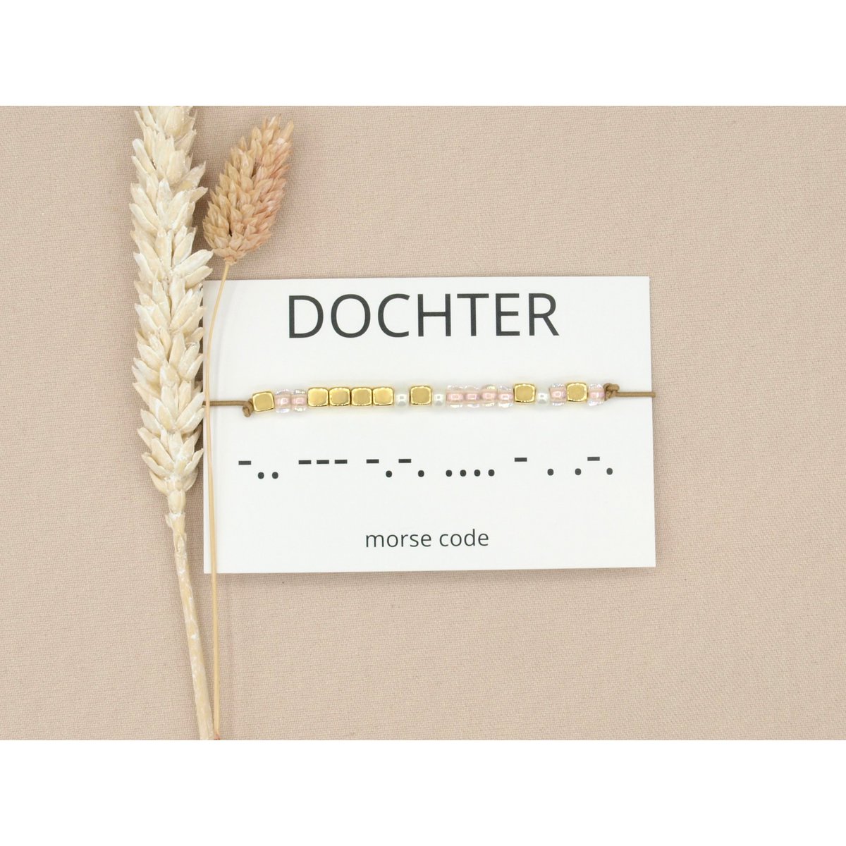 Morse code armband Dochter (zilver,rosé goud,goud)